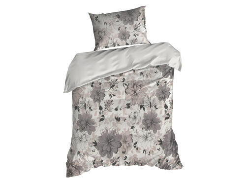 Obliečky na posteľ so vzorom kvetov zo saténovej bavlny - Spring 9, prikrývka 140 x 200 cm + vankúš 70 x 80 cm